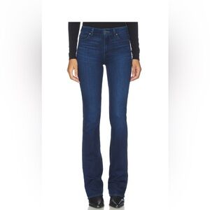 PAIGE Dark Blue high-rise Manhattan Jeans